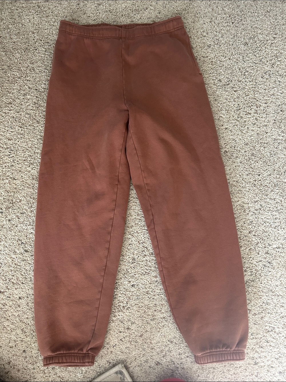 TNA Brown Rust Sweatpants - Elastic Waist & Cuffed Ankles